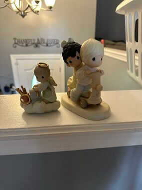 Precious Moments Cream and Pastel Figurine Duo